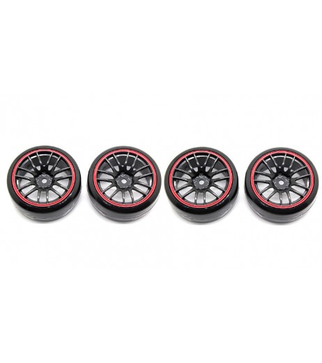 9068-6015 Rubber + Plastic Tyres for 1:10 R/C On-Road Car (4-Pack)