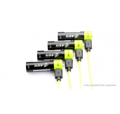 Authentic ZNTER 1.5V 1250mAh USB Rechargeable AA Li-Polymer Battery (4-Pack)