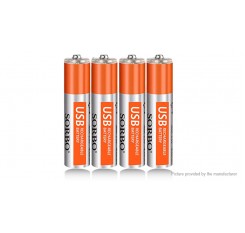 SORBO 1.5V 400mAh USB Rechargeable AAA Ni-MH Battery (4-Pack)